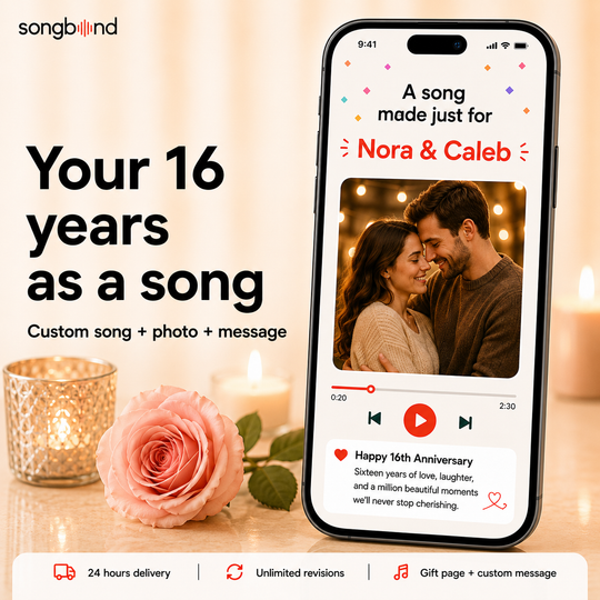 16 Year Anniversary Gift — Your Sixteen Years as a Song