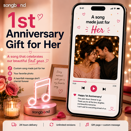 1st Anniversary Gift for Her — Your First Year as a Song