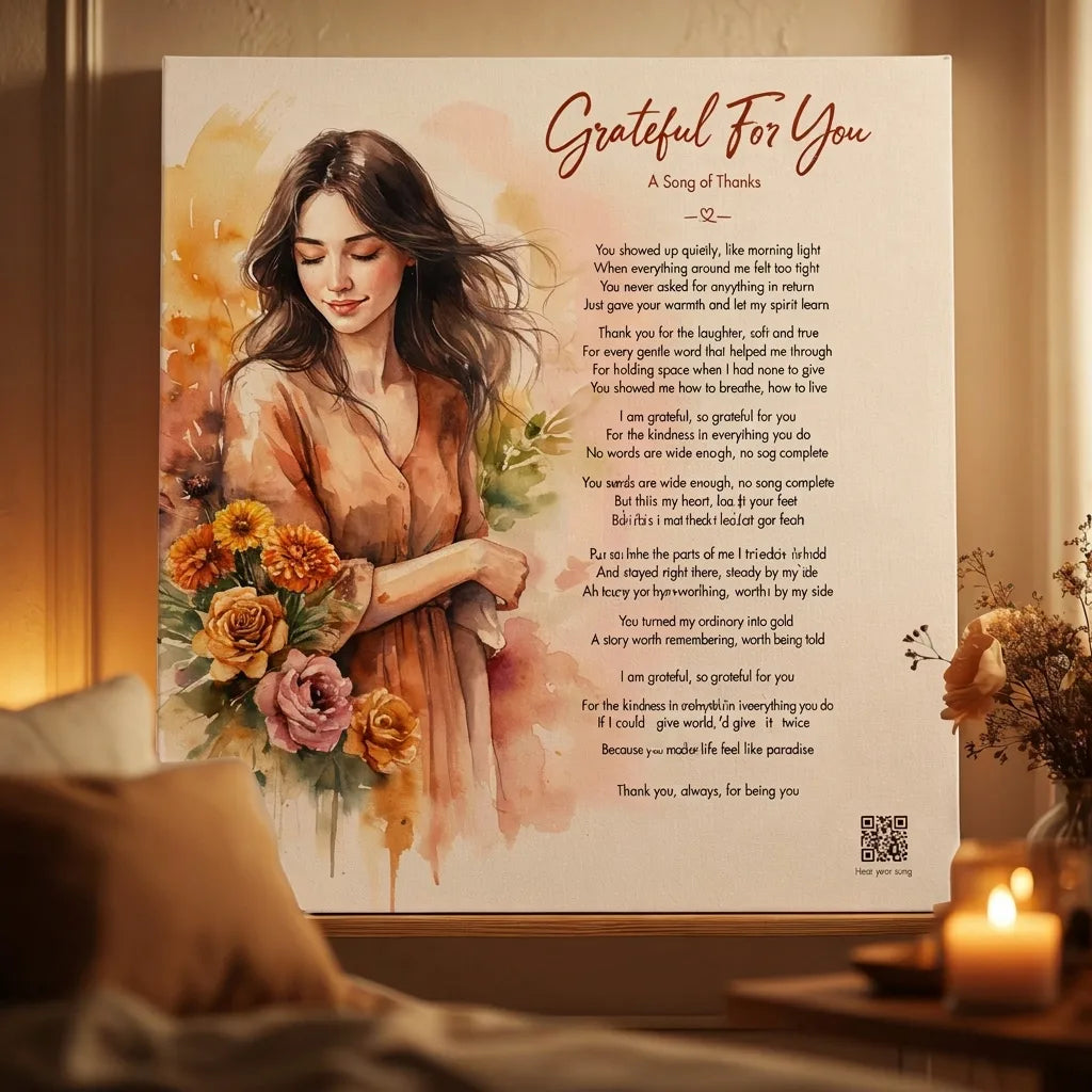 Thank You gift — custom song canvas wall art — Songbond