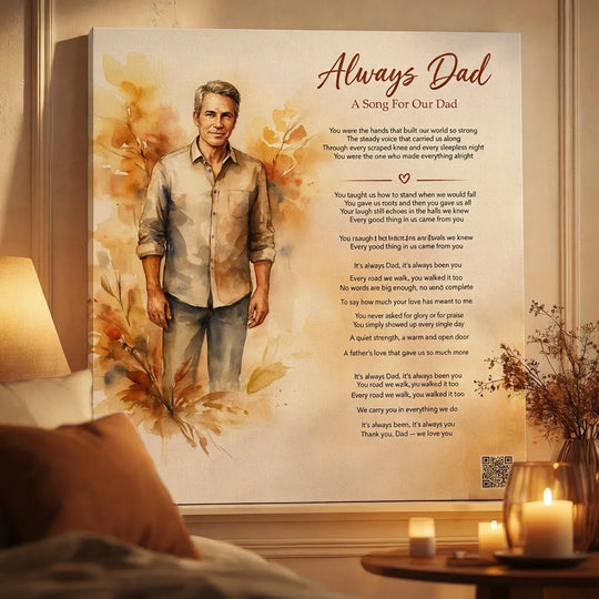 gift for Dad — custom song canvas wall art — Songbond