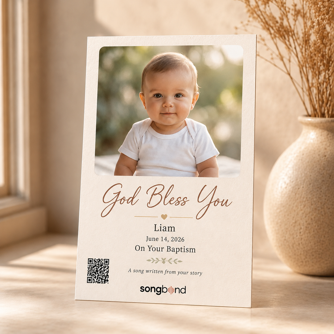 Personalized Baptism Gift for a Baby Boy — Custom Song Keepsake