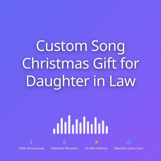 Printed lyrics card with QR for a custom Christmas song gift for Daughter in Law from Anyone – Songbond