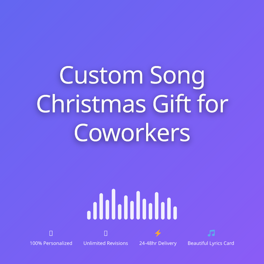 Printed lyrics card with QR for a custom Christmas song gift for Coworkers from Anyone – Songbond