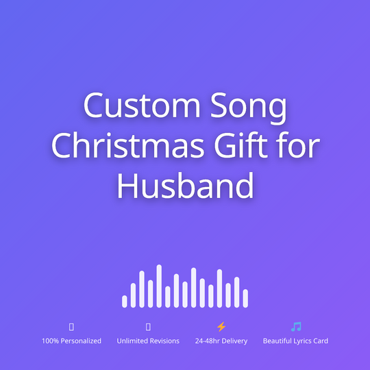 Printed lyrics card with QR for a custom Christmas song gift for Husband from Anyone – Songbond