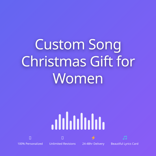 Printed lyrics card with QR for a custom Christmas song gift for Women from Anyone – Songbond