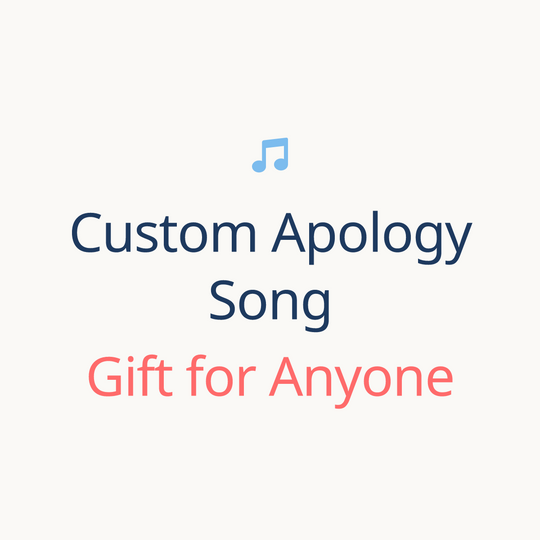 Printed lyrics card with QR for a custom Apology song gift for Anyone from Anyone – Songbond