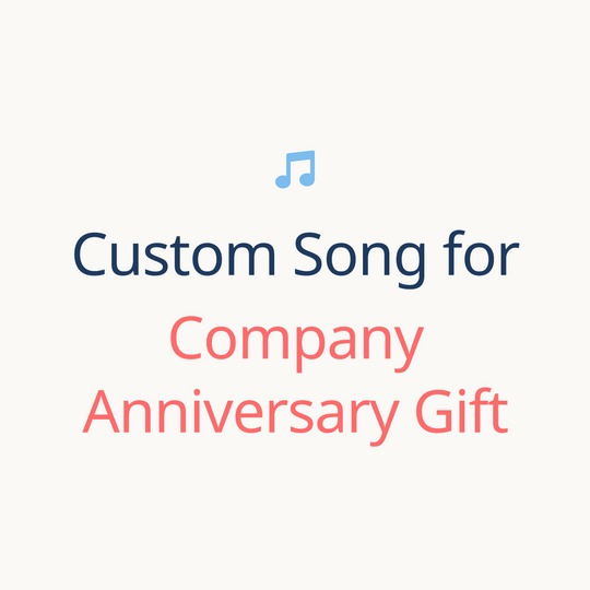 Printed lyrics card with QR for a custom Company Anniversary song gift for Company from Anyone – Songbond