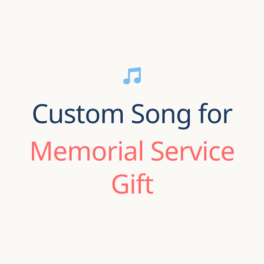Printed lyrics card with QR for a custom Memorial Service song gift for Anyone from Anyone – Songbond