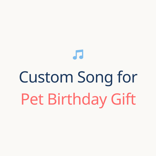 Printed lyrics card with QR for a custom Pet Birthday song gift for Pet from Anyone – Songbond