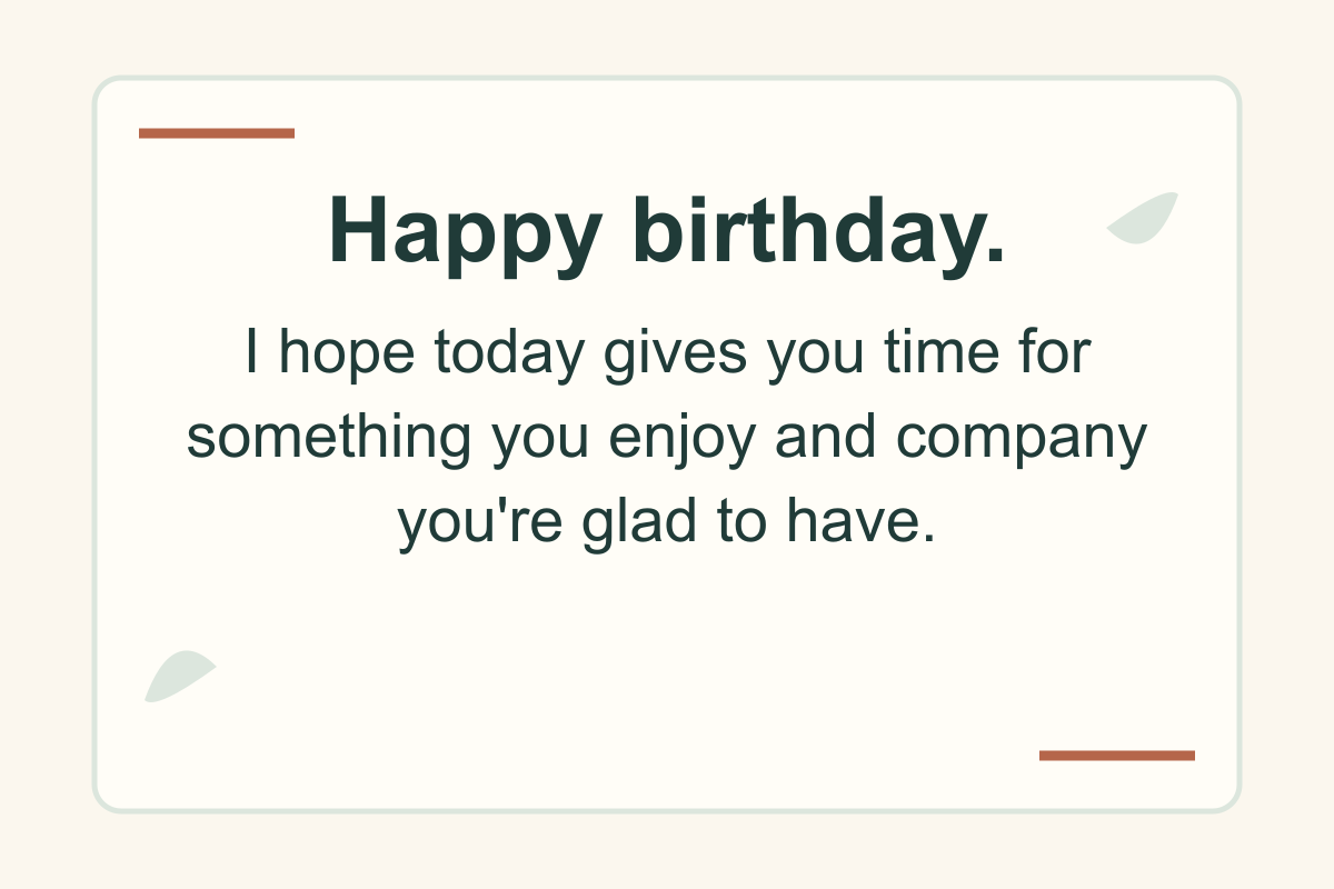 Illustrated birthday-card message from this guide’s original examples