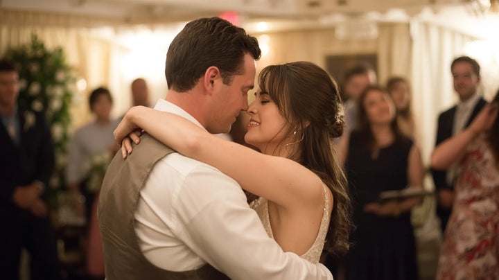 A couple sharing their first dance at their wedding reception