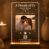 LED Acrylic Plaque mockup for 10 Year Anniversary Gift