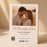 Lyrics Card mockup for 10 Year Anniversary Gift
