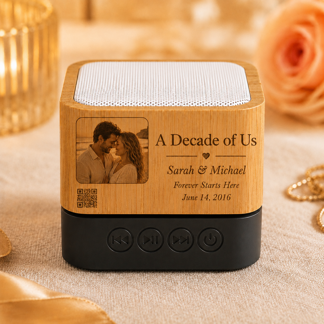 Soundbox mockup for 10 Year Anniversary Gift
