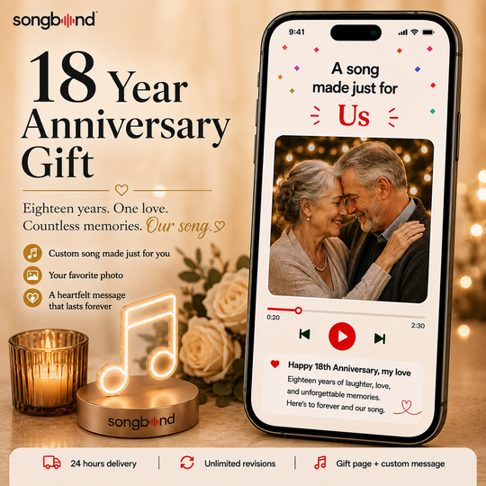 18 Year Anniversary Gift — Eighteen Years, One Love Song