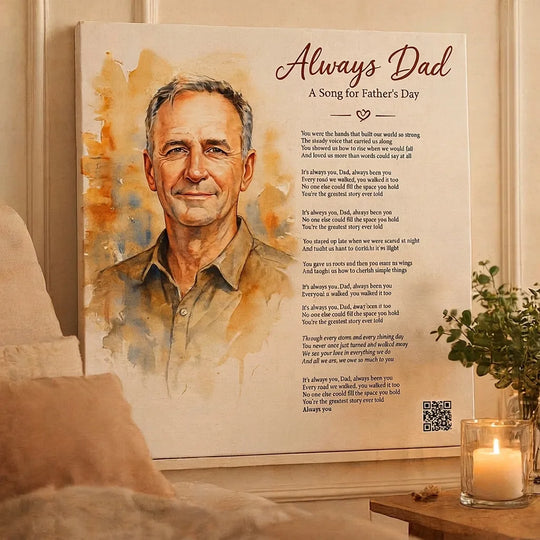 Father's Day gift for Dad — custom song canvas wall art — Songbond