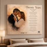 20th Anniversary Gift for Him custom song canvas wall art