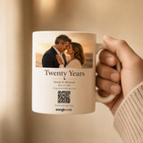 20th Anniversary Gift for Him custom song mug with QR code