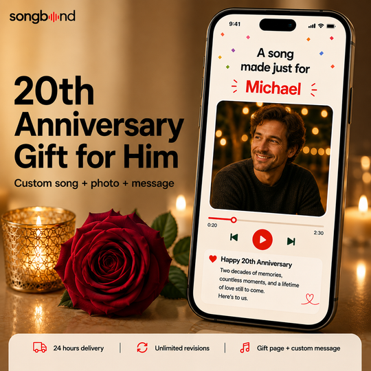 20th Anniversary Gift for Him — Your Twenty Years, Sung