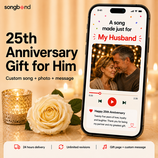 25th Anniversary Gift for Him — 25 Years Written Into a Song