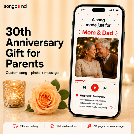 30th Anniversary Gift for Parents — Three Decades in a Song