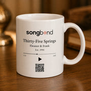 35th anniversary custom song mug — Thirty-Five Springs personalized text and QR — Songbond