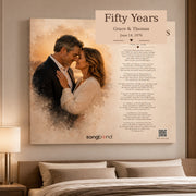 50th Anniversary Gift for Him custom song canvas wall art