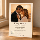 50th Anniversary Gift for Him custom song lyrics card keepsake