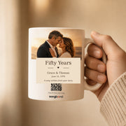 50th Anniversary Gift for Him custom song mug with QR code