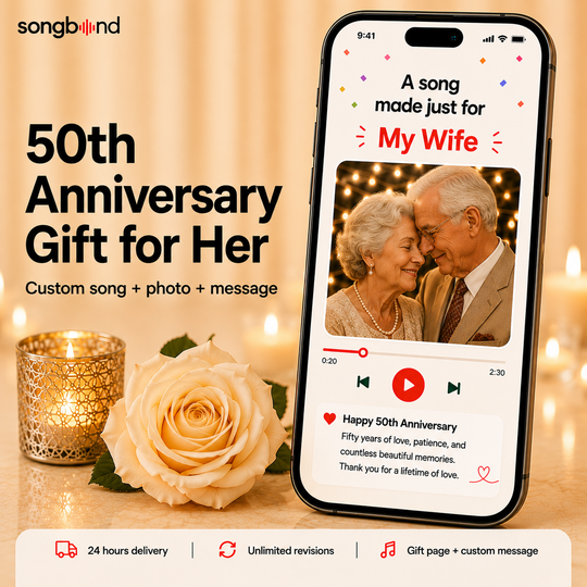 50th Anniversary Gift for Her — A Golden-Years Song