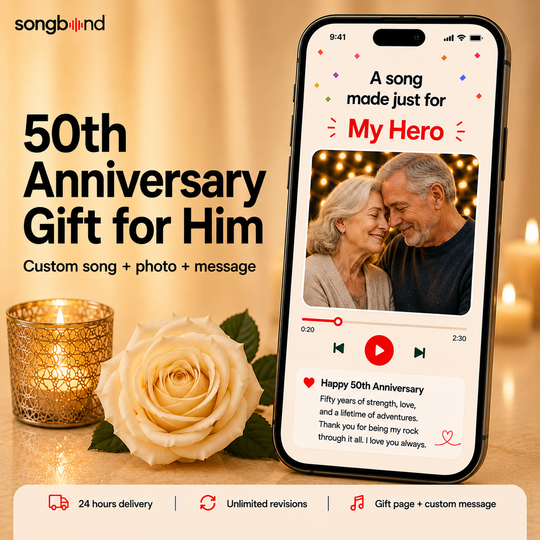 50th Anniversary Gift for Him — Fifty Years in One Song