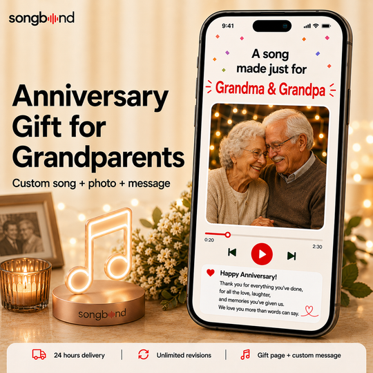 Anniversary Gift for Grandparents — Their Years as a Song