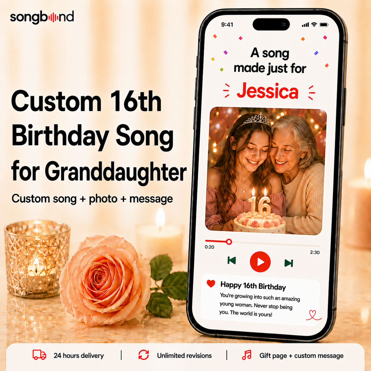 Custom 16th Birthday Song for Granddaughter