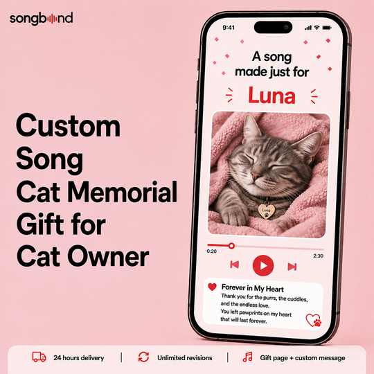 Custom Song Cat Memorial Gift for Cat Owner