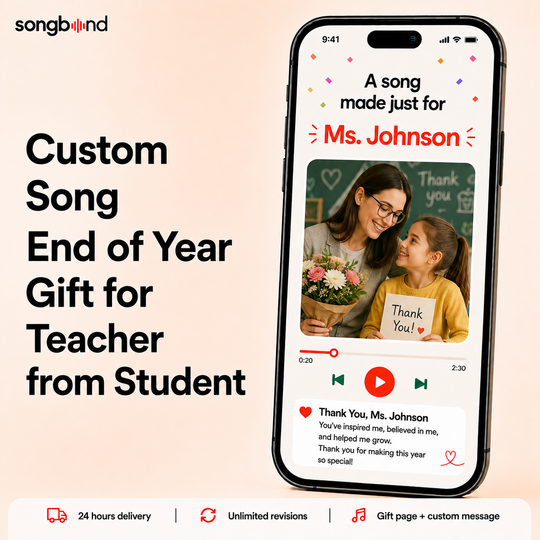Custom Song End of Year Gift for Teacher from Student