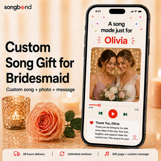 Custom Song Gift for Bridesmaid