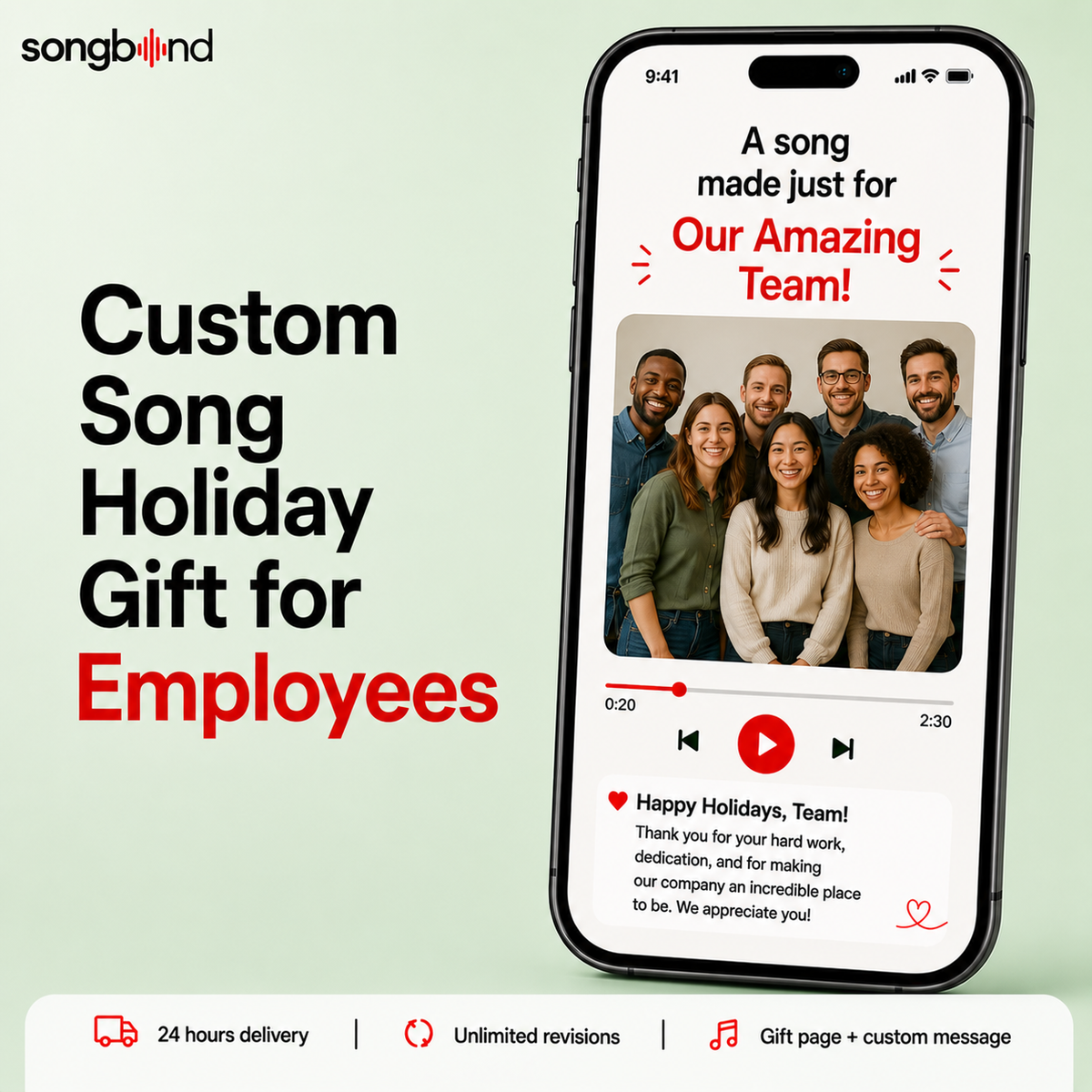 Custom Song Holiday Gift for Employees