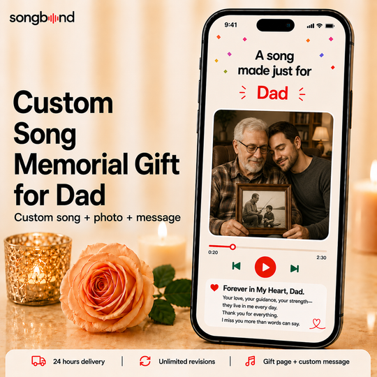 Custom Song Memorial Gift for Dad