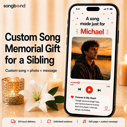 Custom Song Memorial Gift for a Sibling