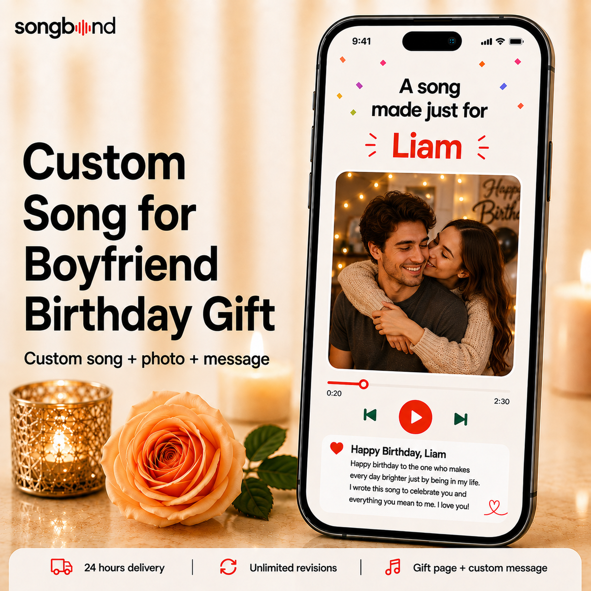 Custom Song for Boyfriend Birthday Gift