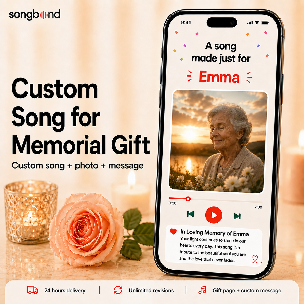 Custom Song for Memorial Gift for Anyone