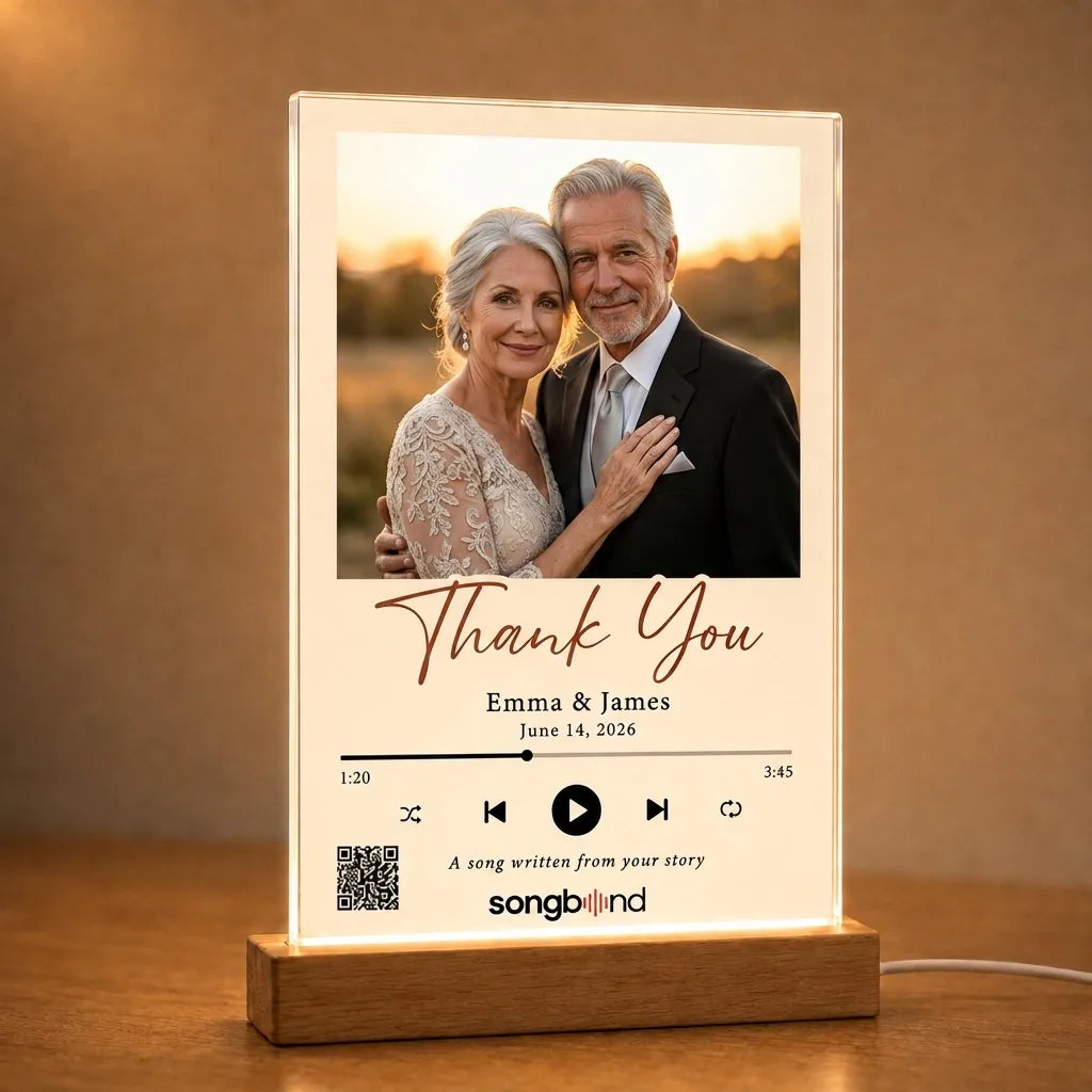 wedding gift for parents — custom song plaque — Songbond