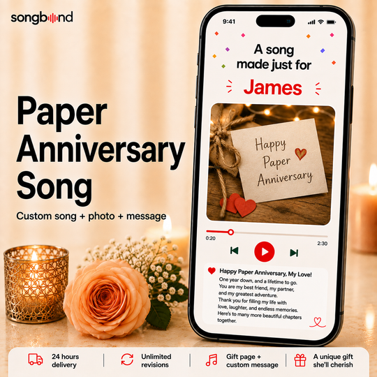 Paper Anniversary Gift — Your First Year Turned Into a Song