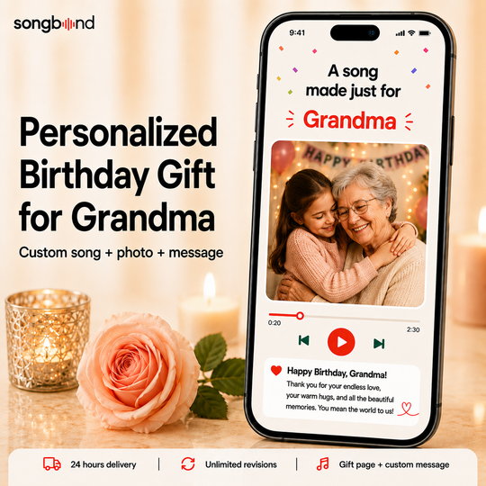Personalized Birthday Gift for Grandma — Custom Song Keepsake