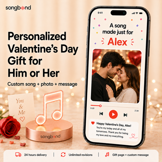 Personalized Valentine's Day Gift for Him or Her — Custom Song Keepsake