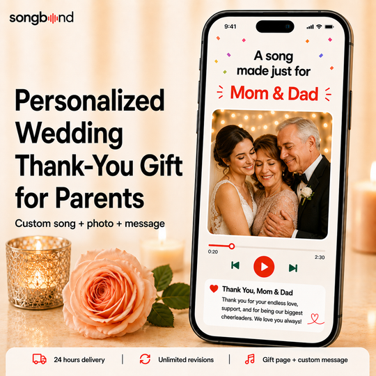 Personalized Wedding Thank-You Gift for Parents — Custom Song Keepsake