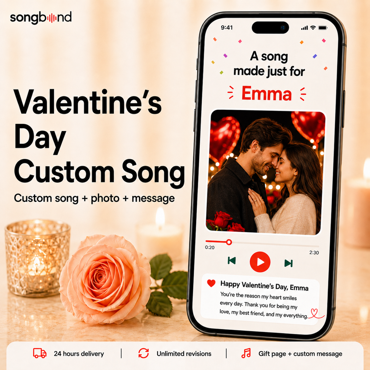 Valentine’s Day Custom Song Gift for Your Loved One