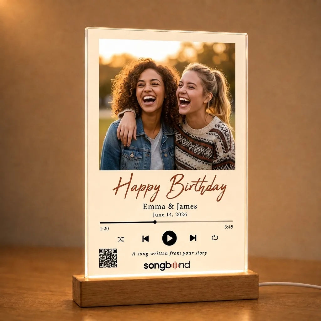 birthday gift for best friend — custom song plaque — Songbond