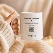 Eighteen Summers custom song mug - Simone and Marcus 18th anniversary gift