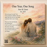 One Year, One Song custom song canvas - Ava and Liam anniversary gift